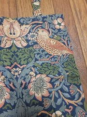 William Morris Strawberry Thief Pattern Blue Flat Bag/Tote Canvas Foldable
