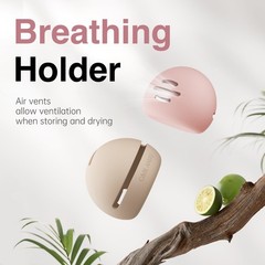 COOL-ANGLE Silicone Makeup Brush Holder And Beauty Sponge Case, D01:Khaki