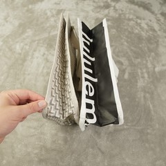 Lot of 2 lululemon Shopping Bags Small Black & White Grey & White Reusable 12×9