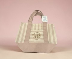 Pack of 4 Trader Joe’s Striped Mini Canvas Reusable Tote Bag Multicolor 10×13