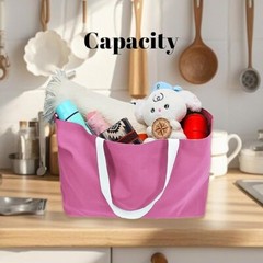 ExtraLarge Canvas Tote Bag Reusable Grocery Bag Foldable Heavy Duty Shopping Bag