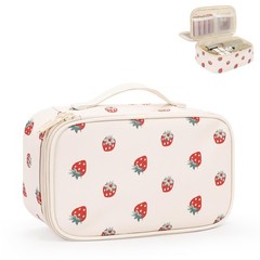 Relavel Makeup Bag, Small Bag for Women, Travel MEDIUM, 01B-Strawberry