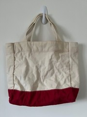 FOX News Channel Medium Heavy Duty Tote Bag RED / BEIGE 12″ x 16″ x 5″ VGUC