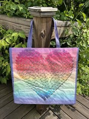 NEW Shopping Bag~HEART ❤️Earth World 🌎REUSABLE Tote Bag~PASTEL HEARTS ❣️