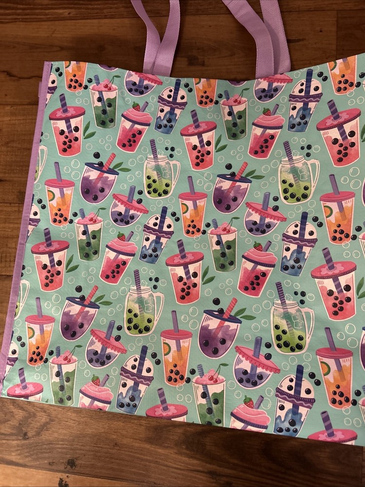 Marshall Recycle Gift Tote BoBa Tea Graphics On Both Sides