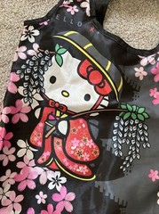 Hello Kitty Japanese Kimono Cherry Blossom Shopping Reusable Bag Japan Black