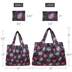 Wrapables Large & Small Foldable Tote Nylon Reusable Grocery Bags, Set of 2