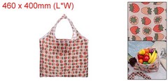 Reusable Grocery Bags, 1Pcs Printed Washable Shopping Totes (Strawberry)