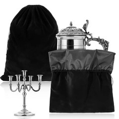 LEIFIDE 2 Pcs Large Size Silver Storage Bags Anti Tarnish 30″ x 24″, Black
