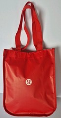 Lululemon Small 12x9x5 Reusable Shopping Tote Lunch Bag Yoga ❤️ Red ❤️ Recycled
