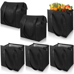 6 Pcs Insulated Grocery Bags – Reusable Thermal Shopping Totes with Zippered …