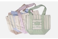 Trader Joe’s Mini Pastel Stripe Canvas Tote Bag Limited Edition Set Of 4
