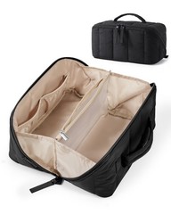 BAGSMART Travel Makeup Bag for Women, 9.8 x 5.11 x inches, 01-Black