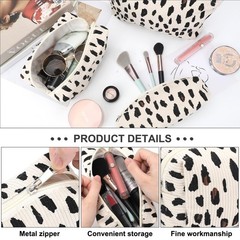 EIMMBD Makeup Bag 3 Pieces Large Capacity Cosmetic Bags Beige Leopard