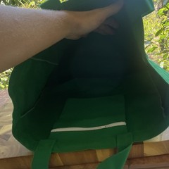 Garden of Life Green Canvas Large Logo Tote Bag w/ Zipper Pocket 21x12x14
