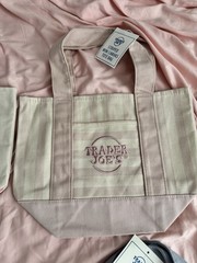Trader Joe’s Mini Tote Bag Set of 8 Spring Pastel + Striped Mini Canvas Bags NEW