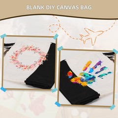 Canvas Tote Bag Reusable Grocery Bags with Long Shoulder Strap and Short Hand…