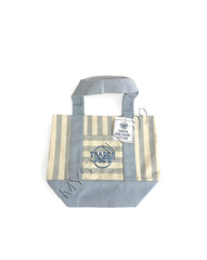 TRADER JOE’S STRIPED MINI CANVAS TOTE BAG “SKY BLUE” SUMMER LIMITED EDITION NWT