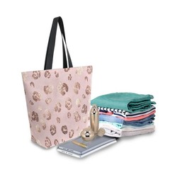 Leopard Canvas Tote Bag Large Grocery Bag Reusable Beach Shopping Bag Heavy D…