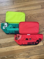 Trader Joes Mini Insulated Cooler Bag (Set of 2) Emerald Green & Red ✅