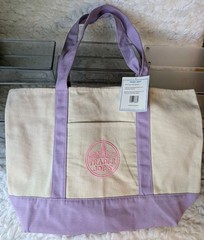 (2) NEW LARGE Lavender Trader Joe’s Canvas Tote Bag – Spring 2026