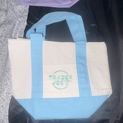 Trader Joe’s Canvas Colorblock Foldable Tote Bags Multicolor Set of 4
