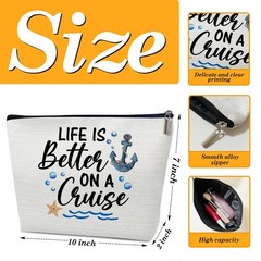 Ythuil Cruise Makeup Bag, Life Is 10 inches x 2 x 7 inches, blue