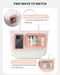 2 Packs Clear Bogg Accessories Beach Tote Bag Suitable for Pink Set