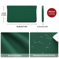 Genuine Leather Pocket Cosmetic Bag for Purse,Coin Purse Lipstick green