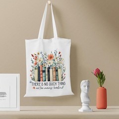 Funny Book Lover Tote Bag, Gifts for Readers Women, Reusable Canvas Shoulder Bag
