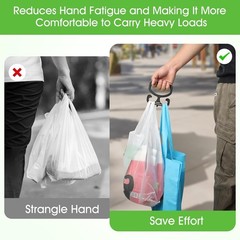 Grocery Bag Carrier, Shopping Bag Holder Handle Carrier, 2 Pack Heavy Duty6268