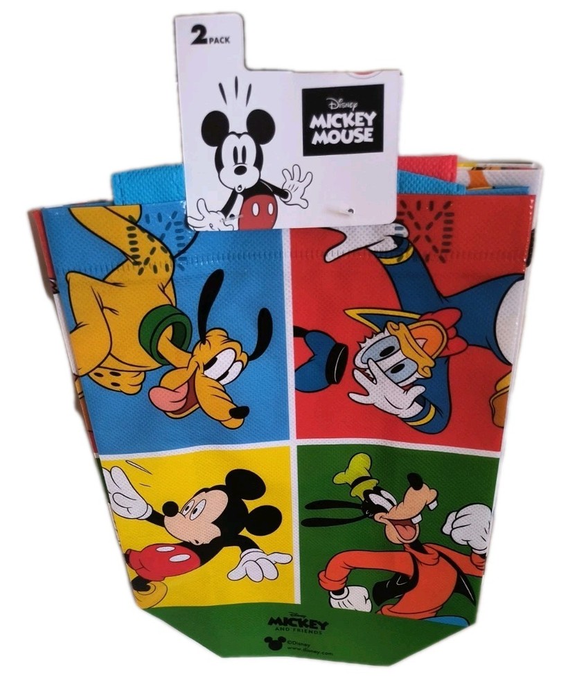 Disney Mickey Mouse & Friends 2 Pack Mini Reusable Gift Bags with Handles NEW!