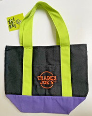 Trader Joe’s Halloween Trick Or Treat Canvas Tote Bag Black Purple Green (2025)