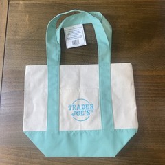 NWT Trader Joe’s Mini Canvas Tote Pastel Green Mint New Spring 2025 Reusable