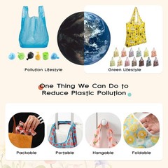 18 PCS Foldable Reusable Grocery Bags Waterproof Nylon Summer Fruit Tote