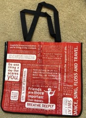 Lululemon Large Red Manifesto/lululemon Reusable Tote Bag No Snap