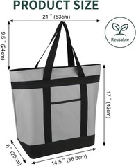 Versatile 39L 2PK Reusable Grocery Bags with Insulation & Side Pockets