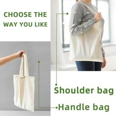 48 Pack Canvas Tote, Reusable Blank Canvas for Shopping,Grocery Bags,DIY Gift…