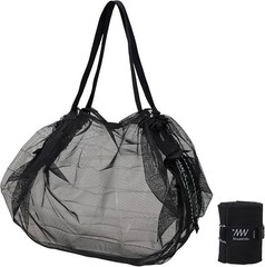 MARNA Shupatto Mesh Bag 25L Black Foldable Eco Tote Outdoors Japan New