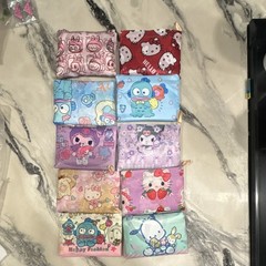 Set of 10 Foldable Reusable Cartoon Multicolor Polyester Shopping Bags