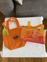 Trader Joe’s Orange Bundle Of 2 Bags Canvas Tote & Mini Insulated Cool Bags