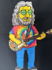 Pixelated Jerry Garcia Canvas Tote Bag 16” x 13” With 13” Handle Drop READ DESCR