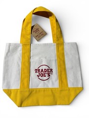 BRAND NEW with TAGS – Trader Joe’s – Holiday 2025 Canvas Mini Tote Bag – Yellow