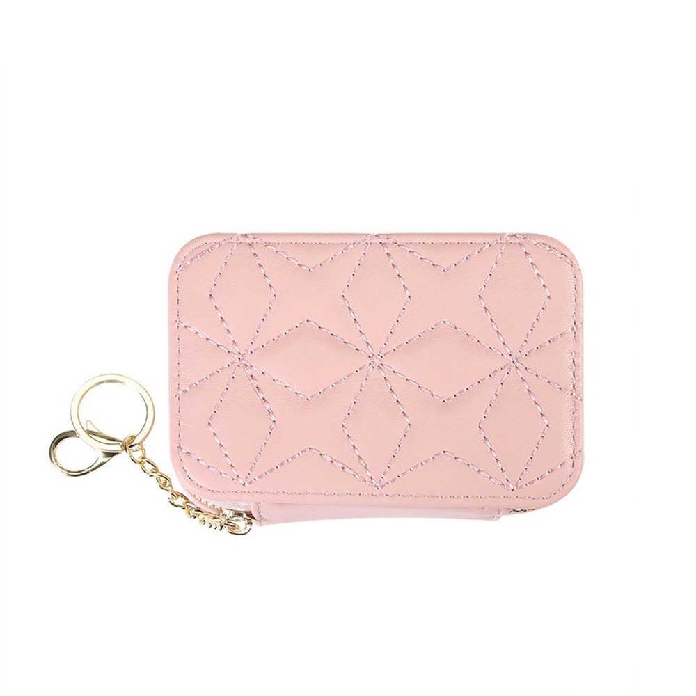 YIGEBIZI Lipstick Holder with Mirror PU Case for Purse Women A-Pink