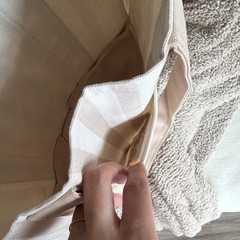 Trader Joe’s Striped Mini Canvas Tote Bag Beige/White 13x6x6 in