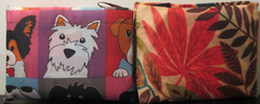 2 Compact Refoldable Reusable Shopping Bags Dogs & Leaves SALE HELPS DOGS CATS