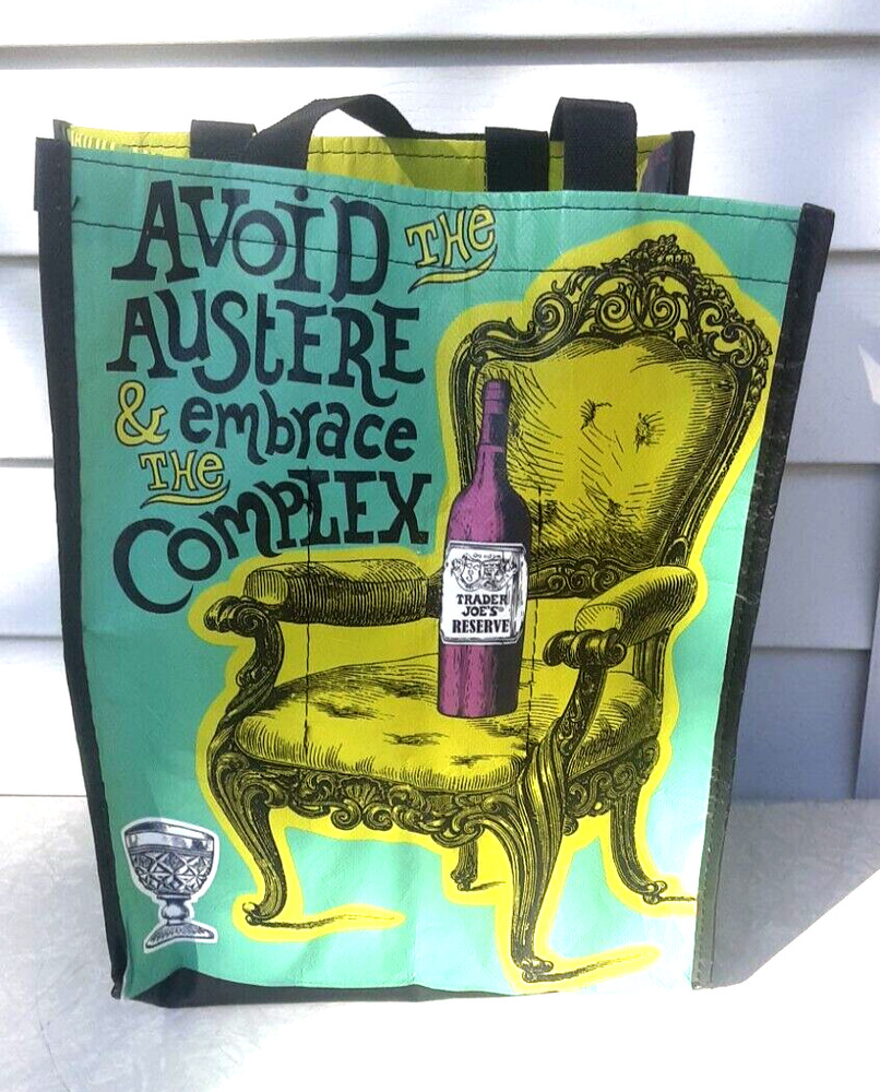 TRADER JOE’S Reusable and Washable WINE BAG 6 Bottle Beverage Tote Carrier