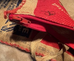 2 Royal Basmati Rice Repurposed Recycled Zipper Closure Burlap Bags Rustic Decor