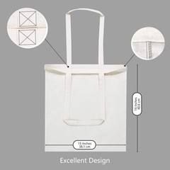 Reinforced Handle Cotton Tote Bags for Grocery, Gifts, and Promotions – 3-Pack