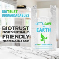 Biorift 1000ct Large T-Shirt Bags | Durable Grocery Shopping Bags | Made in USA